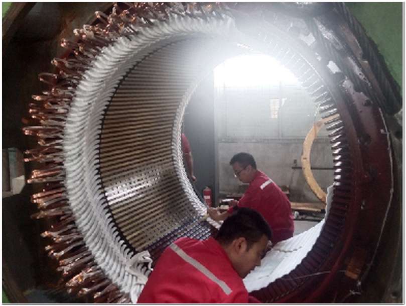 2700kw電機(jī)線圈現(xiàn)場(chǎng)維修照片